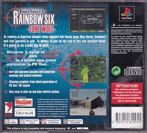 Rainbow Six Lone Wolf - PS1 (B Grade) (Genbrug)